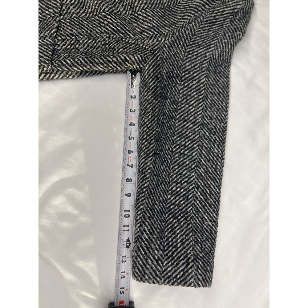 H&M Black and White One Button Blazer- Herringbone Pattern Size 6 - Picture 9 of 12